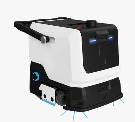 Robotowy sprzątacz podłogi z wodą z stacji bazowej